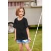 Arshiner Girls T-Shirt Kids Casual Tunic Tops Lace Short Sleeve Loose Soft Blouse(Black)