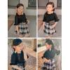 Arshiner Girls T-Shirt Kids Casual Tunic Tops Lace Short Sleeve Loose Soft Blouse(Black)