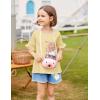 Arshiner Girls T-Shirt Kids Casual Tunic Tops Lace Short Sleeve Loose Soft Blouse(Cat Print)