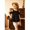 Arshiner Girls T-Shirts Short Sleeve with Cold Shoulder Ruffle Hem Blouse Cute Floral Print Tee Tops