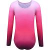 Arshiner Kid Girls Long Sleeve Color Gradient Gymnastics Leotard Shiny Diamond Ballet Dance One Piece Outfit