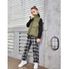 Arshiner Kids Girls Tie Dye Joggers Comfort Loose Sweatpants High Waist Trouser(Black Plaid)