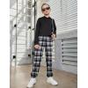 Arshiner Kids Girls Tie Dye Joggers Comfort Loose Sweatpants High Waist Trouser(Black Plaid)