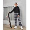 Arshiner Kids Girls Tie Dye Joggers Comfort Loose Sweatpants High Waist Trouser(Black Plaid)