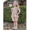 Arshiner Toddler Girl Clothes 2 Piece Summer Outfit Ruffle Sleeveless Top and Shorts Set with Pockets 2-7Y(Brown Stripe)