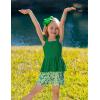 Arshiner Toddler Girl Clothes 2 Piece Summer Outfit Ruffle Sleeveless Top and Shorts Set with Pockets 2-7Y(Green Leaf)