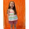 Arshiner Toddler Girl Clothes 2 Piece Summer Outfit Ruffle Sleeveless Top and Shorts Set with Pockets 2-7Y(Pink Rainbow Stripe)