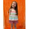 Arshiner Toddler Girl Clothes 2 Piece Summer Outfit Ruffle Sleeveless Top and Shorts Set with Pockets 2-7Y(Pink Rainbow Stripe)