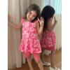 Arshiner Toddler Girl Clothes 2 Piece Summer Outfit Ruffle Sleeveless Top and Shorts Set with Pockets 2-7Y(Pink Tie Dye)
