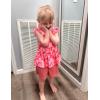 Arshiner Toddler Girl Clothes 2 Piece Summer Outfit Ruffle Sleeveless Top and Shorts Set with Pockets 2-7Y(Pink Tie Dye)