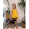 Arshiner Toddler Girl Clothes 2 Piece Summer Outfit Ruffle Sleeveless Top and Shorts Set with Pockets 2-7Y(Sunflower)