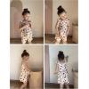 Arshiner Toddler Girl Clothes 2 Piece Summer Outfit Ruffle Sleeveless Top and Shorts Set with Pockets 2-7Y(White/Brown Floral)