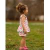 Arshiner Toddler Girl Clothes 2 Piece Summer Outfit Ruffle Sleeveless Top and Shorts Set with Pockets 2-7Y(White/Multicolor Floral)
