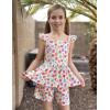 Arshiner Toddler Girl Clothes 2 Piece Summer Outfit Ruffle Sleeveless Top and Shorts Set with Pockets 2-7Y(White/Multicolor Floral)