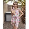 Arshiner Toddler Girl Clothes 2 Piece Summer Outfit Ruffle Sleeveless Top and Shorts Set with Pockets 2-7Y(White/Multicolor Floral)