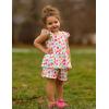Arshiner Toddler Girl Clothes 2 Piece Summer Outfit Ruffle Sleeveless Top and Shorts Set with Pockets 2-7Y(White/Multicolor Floral)