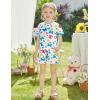 Arshiner Toddler Girls Clothes Ruffle Short Sleeves Crewneck Tops and Shorts with Pockets Cute Summer 2 Pieces Short Sets(Butterfly Pattern)