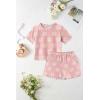 Arshiner Toddler Girls Clothes Ruffle Short Sleeves Crewneck Tops and Shorts with Pockets Cute Summer 2 Pieces Short Sets(Daisy Pink)