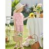Arshiner Toddler Girls Clothes Ruffle Short Sleeves Crewneck Tops and Shorts with Pockets Cute Summer 2 Pieces Short Sets(Daisy Pink)