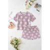 Arshiner Toddler Girls Clothes Ruffle Short Sleeves Crewneck Tops and Shorts with Pockets Cute Summer 2 Pieces Short Sets(Daisy Purple)