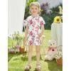 Arshiner Toddler Girls Clothes Ruffle Short Sleeves Crewneck Tops and Shorts with Pockets Cute Summer 2 Pieces Short Sets(Floral Print)