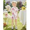 Arshiner Toddler Girls Clothes Ruffle Short Sleeves Crewneck Tops and Shorts with Pockets Cute Summer 2 Pieces Short Sets(Floral Print)