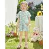 Arshiner Toddler Girls Clothes Ruffle Short Sleeves Crewneck Tops and Shorts with Pockets Cute Summer 2 Pieces Short Sets(Green Daisy)