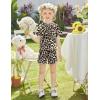 Arshiner Toddler Girls Clothes Ruffle Short Sleeves Crewneck Tops and Shorts with Pockets Cute Summer 2 Pieces Short Sets(Leopard Print)
