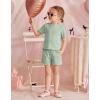 Arshiner Toddler Girls Clothes Ruffle Short Sleeves Crewneck Tops and Shorts with Pockets Cute Summer 2 Pieces Short Sets(Light Green)