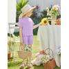 Arshiner Toddler Girls Clothes Ruffle Short Sleeves Crewneck Tops and Shorts with Pockets Cute Summer 2 Pieces Short Sets(Light Purple)
