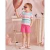 Arshiner Toddler Girls Clothes Ruffle Short Sleeves Crewneck Tops and Shorts with Pockets Cute Summer 2 Pieces Short Sets(Rainbow Stripe)