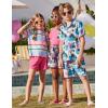 Arshiner Toddler Girls Clothes Ruffle Short Sleeves Crewneck Tops and Shorts with Pockets Cute Summer 2 Pieces Short Sets(Rainbow Stripe)
