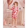Arshiner Toddler Girls Clothes Ruffle Short Sleeves Crewneck Tops and Shorts with Pockets Cute Summer 2 Pieces Short Sets(Red&heart Print)