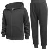 Arshiner Boys’ 2 Piece Athletic Tracksuit Jogging Outfit Sweatsuit Zip Up Hoodie and Active Pants Sets for Kids 5-14 Years(Black)