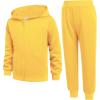 Arshiner Boys’ 2 Piece Athletic Tracksuit Jogging Outfit Sweatsuit Zip Up Hoodie and Active Pants Sets for Kids 5-14 Years(Yellow)