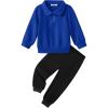 Arshiner Boys Clothes Half Zip Sweatshirt and Pants Outfit 2Pcs Fall Winter Sweatsuit Set for Kids 2-10 Years(Blue & Black)