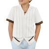 Arshiner Boys Knit Shirts Short Sleeve Button Down Shirt Vintage Fashion Casual Summer Beach Shirts for Kids 4-13 Years(White)