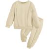 Arshiner Boys Long Sleeve Fleece Sweatshirt and Pants Set 2 Piece Fall Winter Clothes Toddler to Little Kid 2-8 Years(Apricot)