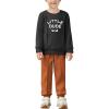 Arshiner Boys Long Sleeve Fleece Sweatshirt and Pants Set 2 Piece Fall Winter Clothes Toddler to Little Kid 2-8 Years(Black&brown)