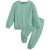 Arshiner Boys Long Sleeve Fleece Sweatshirt and Pants Set 2 Piece Fall Winter Clothes Toddler to Little Kid 2-8 Years(Green)
