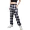 Arshiner Kids Girls Tie Dye Joggers Comfort Loose Sweatpants High Waist Trouser(Black Plaid)