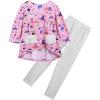 Arshiner Little Girls Outfits Cute Clothing Sets Long Sleeve 2pcs Pants Sets with Pockets(Pink)