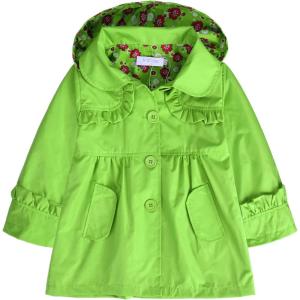 Arshiner Girl Kid Flower Waterproof Hooded Coat Jacket Outwear Raincoat Hoodies Green 100 Age for 2 3Y Green 100 Age for 2 3Y