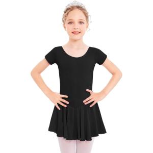 Arshiner Girls’ Dance Leotard Ruffle Sleeve (130(Age for 5-6Y), Black(FBA)) Black(fba) 13(Age for 5-6Y)