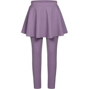 Arshiner Girls Sports Skirted Leggings Casual Ruffle Skater Skirt with Athletic Pants Pantskirts(Purple)