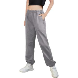Arshiner Kids Girls Tie Dye Joggers Comfort Loose Sweatpants High Waist Trouser(Dark Gray)
