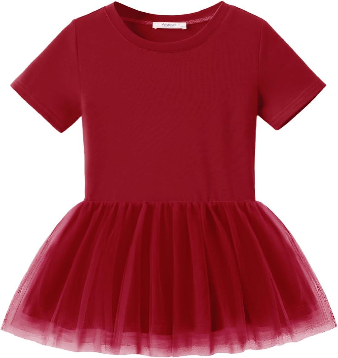 image:imageArshiner Girls 2 Piece Outfits Casual Clothing Sets Short Sleeve Mesh Hem Roundneck Tops and Leggings Pants 210 YearsRedfloral