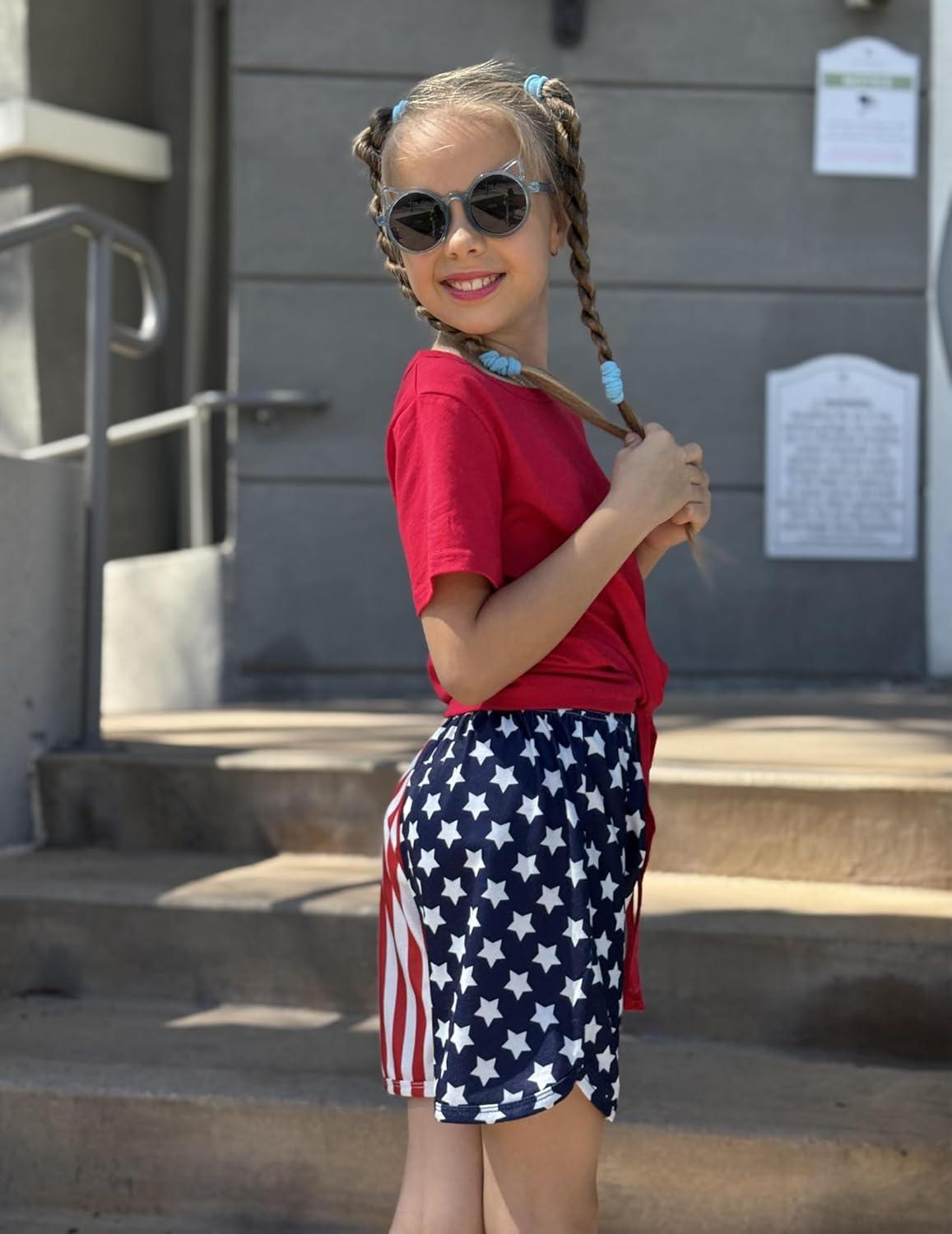 image:imageArshiner Girls 2 Piece Outfits Summer Clothes Short Sleeve Tops and Paperbag Waist Shorts Set Cute Outfits 514Red