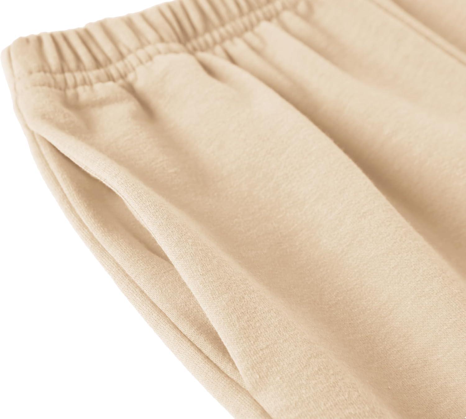 image:imageArshiner Girls 2 Piece Outfits Sweatsuits Sets Kangaroo Pocket Long Sleeve Hooded Sweatshirt with Flare Sweatpants SetsBeige