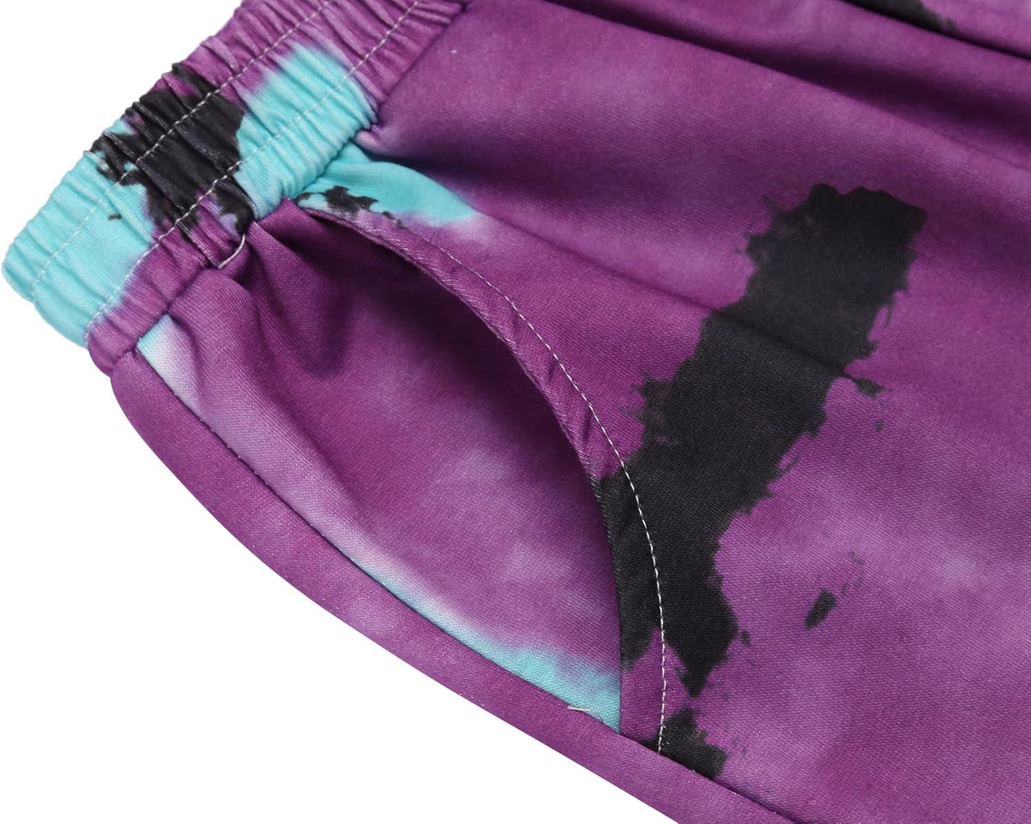 image:imageArshiner Girls 2 Piece Outfits Tiedye Twist Front Pullover Hooded Sweatsuits Sweatshirt and Sweatpants Clothing SetBlack Green Purple